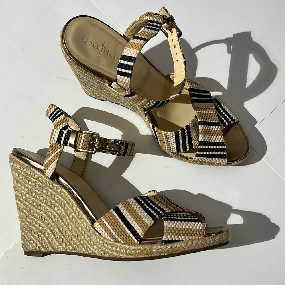 Cole Haan neutral espadrilles ￼heels sandals womens size 10 shoes summer